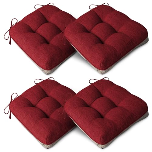 AddGrace 4er Set Sitzkissen 40 x 40cm Weiche Stuhlkissen mit 10cm Hochwertiger Polsterung für Innenbereich Küche oder Esszimmer,Rot AddGrace 4er Set Sitzkissen 40 x 40cm Weiche Stuhlkissen mit 10cm Hochwertiger Polsterung für Innenbereich Küche oder Esszimmer,Rot von AddGrace