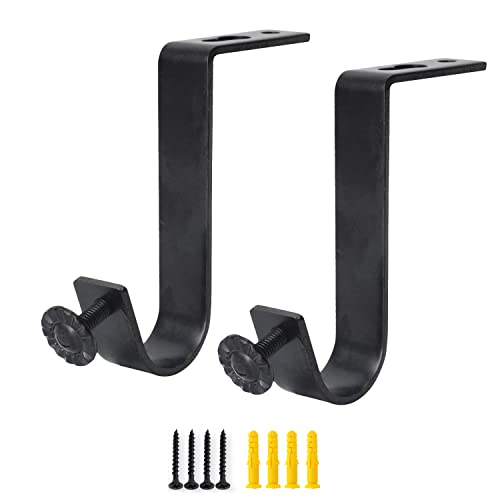 AddGrace Deckenhalterung für Gardinenstangen, 4 Stück, strapazierfähig, Vintage-Gardinenstangenhalter für 2,5-cm-Stangen - Schwarz AddGrace Deckenhalterung für Gardinenstangen, 4 Stück, strapazierfähig, Vintage-Gardinenstangenhalter für 2,5-cm-Stangen - Schwarz von AddGrace
