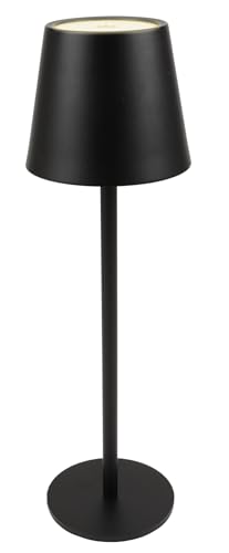 AddLiving LED Tischlampe | Kabellose Nachttischlampe | Tischleuchte für Wohnzimmer, Schlafzimmer, Büro | Touch-Lampe dimmbar | USB-C Aufladbar | 3 Lichtfarben | 56 LEDs | Wetterfest IP44 (Schwarz) von AddLiving
