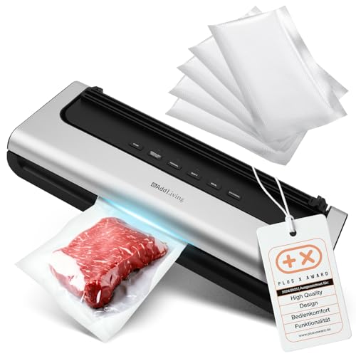 AddLiving Vakuumierer | Vakuumiergerät für Lebensmittel | Inkl. 5 Vakuumbeutel (20 x 30 cm) | Wet & Dry Funktion | Vacuum Sealer Machine | Folienschweißgerät | Soft-Funktion & Schlauchanschluss von AddLiving