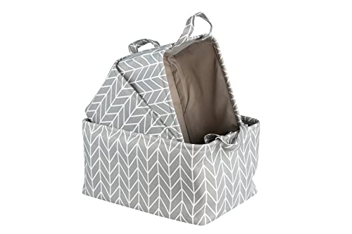 Adda Home 3er Set Körbe, Polyester, Grau/Weiß, 38 x 38 x 20 / 35 x 25 x 18 / 32 x 22 x 16 cm von Adda Home