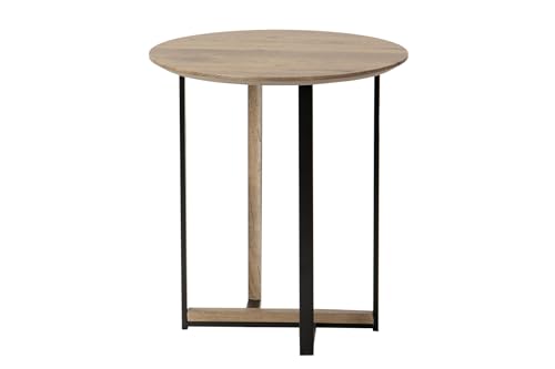 Adda Home Beistelltisch, Holzwerkstoff Metall Vinyl, schwarz/braun, 45X45X50 cm von Adda Home