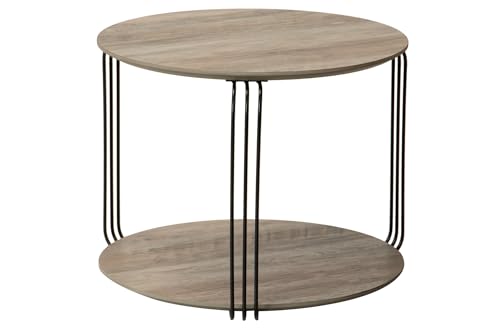 Adda Home Beistelltisch, Holzwerkstoff Metall Vinyl, schwarz/braun, 50X50X40 cm von Adda Home