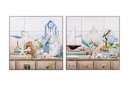 Adda Home Bodegon Bilder mit Rahmen, 40% handbemalt, 63 x 3 x 63 cm, 2 Stück von Adda Home