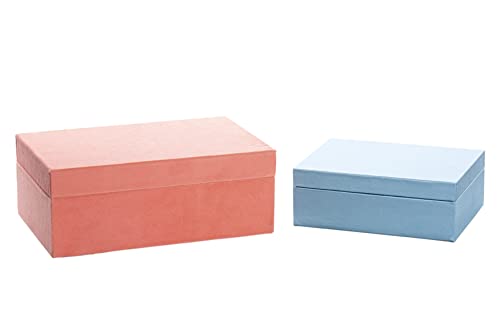 Adda Home Boxen-Set, Holz/Textil, 27 x 17 x 10 / 20 x 14 x 7,5 cm von Adda Home
