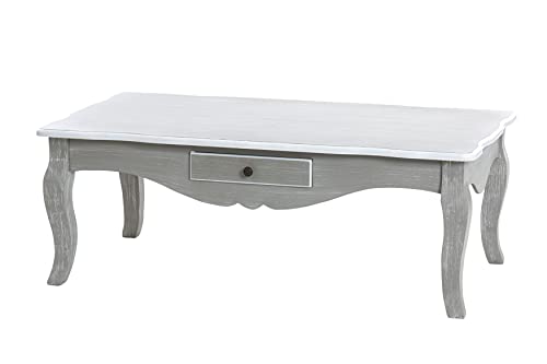 Adda Home Couchtisch, Paulownia Holzwerkstoff, grau/weiß, 110X60X40 cm von Adda Home