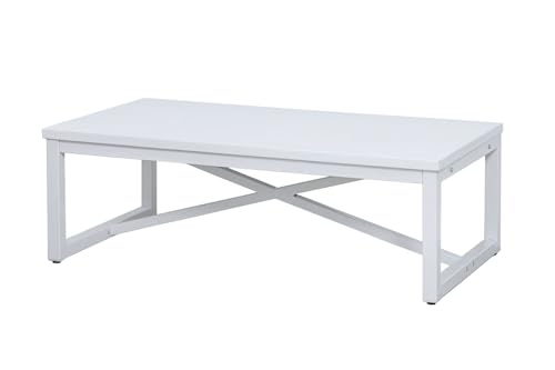 Adda Home Couchtisch, Recycelter Ulme/Metall, weiß, 120X70X41 cm von Adda Home