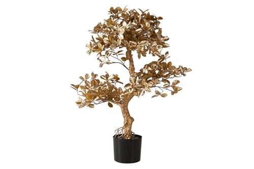 Adda Home Goldener Ficusbaum mit Topf, 70 x 42 x 89 cm von Adda Home