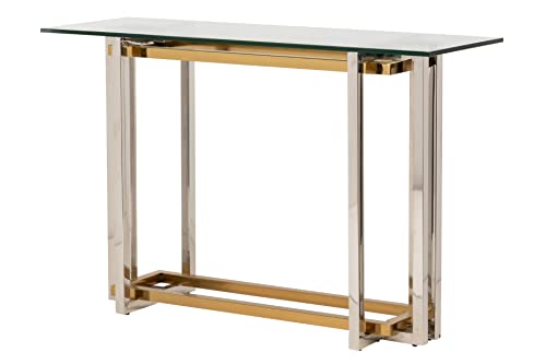 Adda Home Konsole, Edelstahl Acryl Glas, Gold/Silber/Transparent, Grande von Adda Home