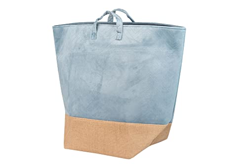 Adda Home Korb, Samt/Jute, Blau/Natur, 59 x 30 x 54 cm von Adda Home