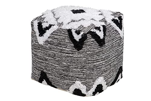 Adda Home Sitzsack, Baumwolle/Wolle/Polyester, Weiß/Schwarz, 40 x 40 x 40 cm von Adda Home