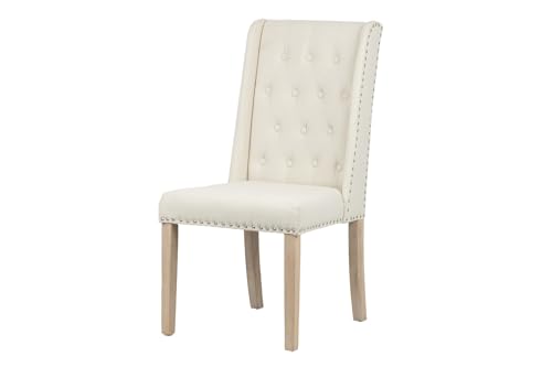 Adda Home Stuhl, Eiche/Leinen/Metall, Naturfarben/Beige, 55X63X101 cm von Adda Home