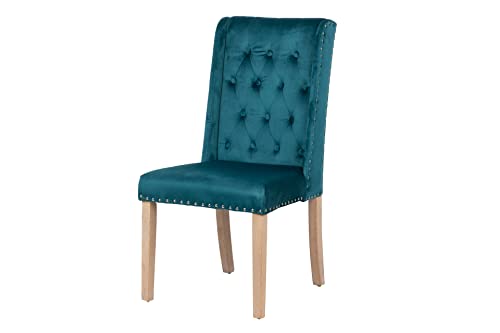 Adda Home Stuhl, Eiche Metall Samt, blau, Mediano von Adda Home