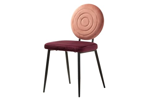 Adda Home Stuhl, Eisen/Samt, Rosa/Lila/Schwarz, 45 x 58 x 83 cm von Adda Home