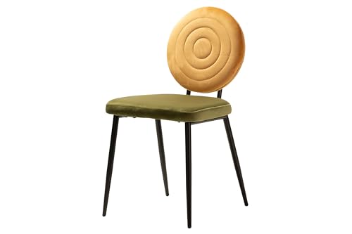 Adda Home Stuhl, Eisen/Samt, gelb/grün/schwarz, 45X58X83 cm von Adda Home