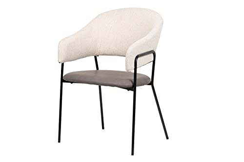 Adda Home Stuhl, Eisen Polyester, Grau/Beige, Mediano von Adda Home