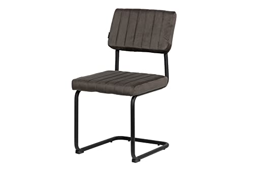 Adda Home Stuhl, Eisen Samt, schwarz/grau, Mediano von Adda Home