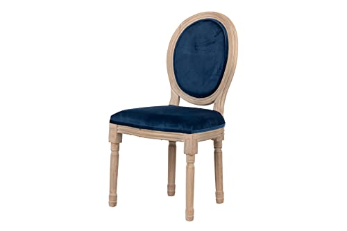 Adda Home Stuhl, Holz Samt, dunkelblau, Mediano von Adda Home