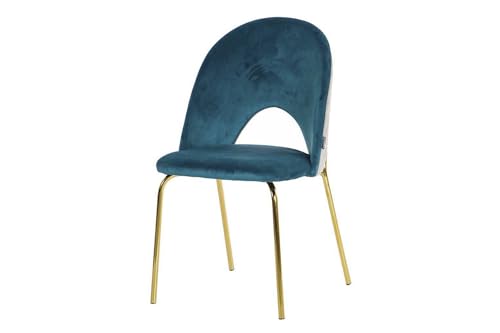 Adda Home Stuhl, Metall/MDF/Samt, Blau/Grau/Gold, 49X53X87CM von Adda Home