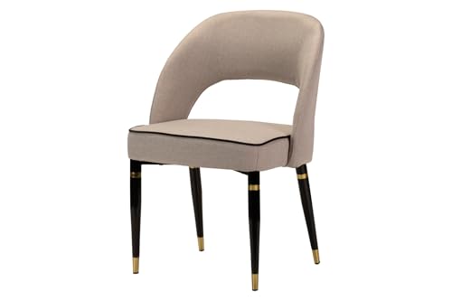 Adda Home Stuhl, Metall/MDF/Samt, Hellgrau/Dunkelgrau/Weiß/Schwarz/Gold, 56X58X83 cm von Adda Home