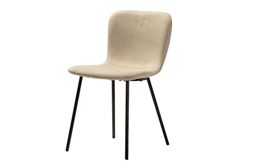 Adda Home Stuhl, Metall/Polyester, Beige/Schwarz, 44X52X77 cm von Adda Home