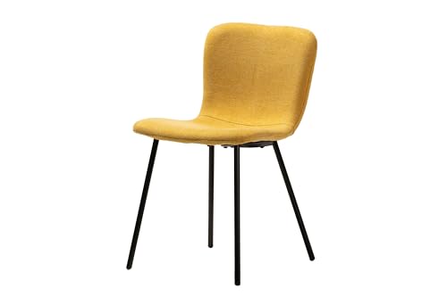 Adda Home Stuhl, Metall/Polyester, Gelb/Schwarz, 44X52X77 cm von Adda Home