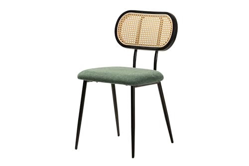 Adda Home Stuhl, Metall/Polyester, Grün/Beige/Schwarz, 45X56X81 cm von Adda Home