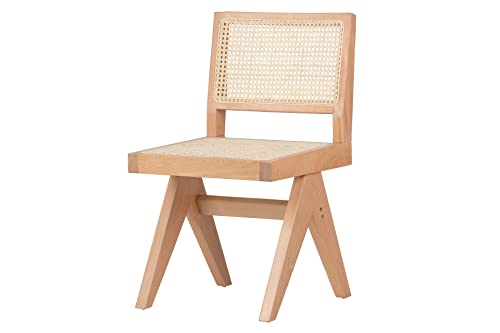 Adda Home Stuhl, Olmo Holz/Rattan, braun, 47X55X81 cm von Adda Home