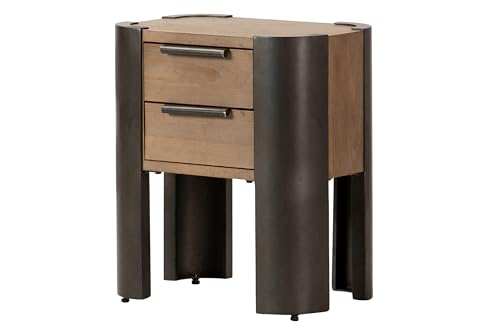 Adda Home Tisch, Holz Metall, Braun/Schwarz, 48X35X56 cm von Adda Home