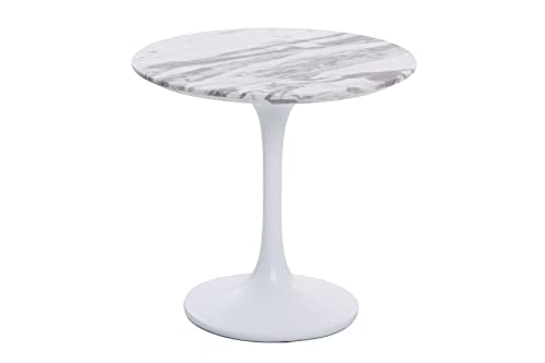 Adda Home Tisch, Künstlicher Marmor/MDF/Glasfaser, weiß, 55X55X52 cm von Adda Home