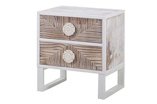 Adda Home Tisch, Tanne/MDF/Eisen, Weiß/Naturholz, 45X33X50,5 cm von Adda Home