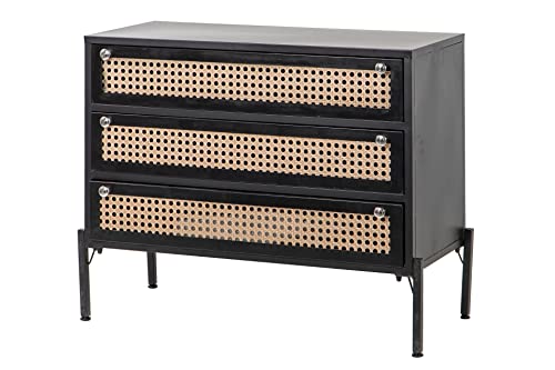 Adda Home kommode, Metall, schwarz/braun, 90X40X75 cm von Adda Home