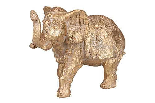 Elefant aus Goldharz, 36 x 15 x 25 cm von Adda Home