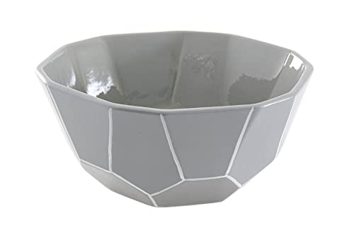 Keramik-Mittel, lackiert, Grau/Weiß, 21 x 21 x 9 cm von Adda Home