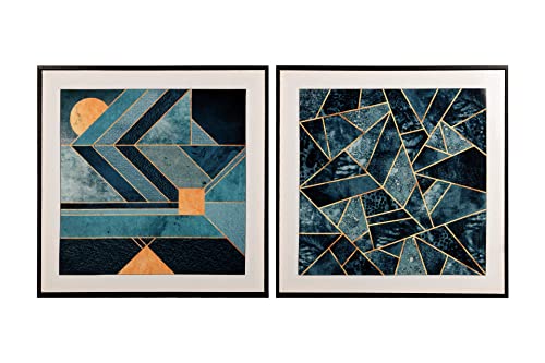 Set mit 2 abstrakten Bildern mit Rahmen, 60 x 3 x 60 cm von Adda Home