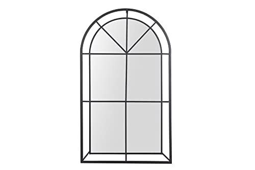 Adda Home Spiegel mit Fenster, Metallrahmen, Schwarz, 70 x 8 x 120 cm von Adda Home