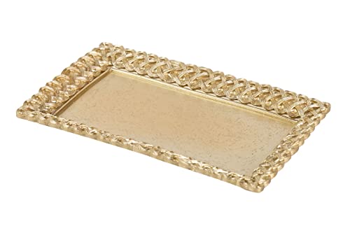 Tablett aus Goldharz, 25 x 14,5 x 2,5 cm von Adda Home