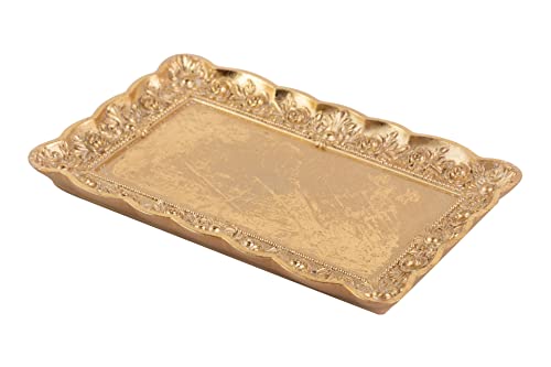 Tablett aus Goldharz, 25 x 14,5 x 2,5 cm von Adda Home