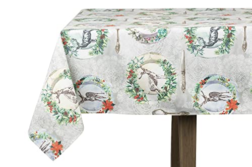 Tischdecke, schmutzabweisend, Weihnachtsteller, 145 x 180 cm von Adda Home