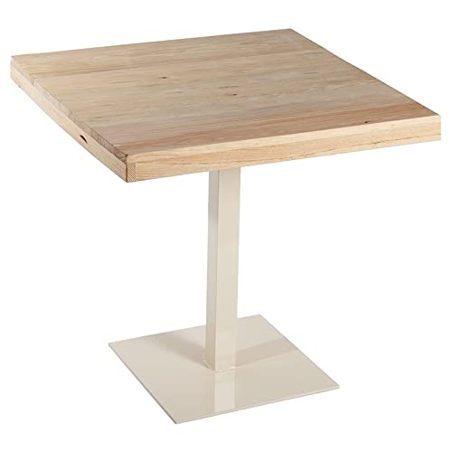 Addecor Bar Tisch in Weiß | Holztisch Quadratisch mit Mittigem Eisenfuß | 70 x 70 x 76 cm | Modell Alabama | Tisch im Industrial und Nordic Style von Addecor