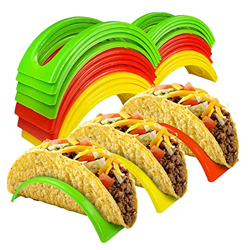 Addein 12 Stück Taco Halter, Hartplastik Taco Holder, U-Förmiger Halter Ständer, Hot Dog Halter für Zuhause Partys Restaurants von Addein