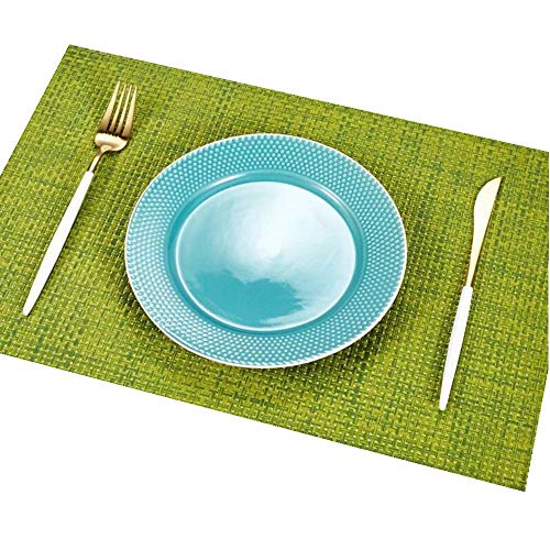 Addfun®Tischsets, Prämie Waschbar Hoch Qualität rutschfest Isolierung PVC Tischsets für Esstisch(Grün, 4er Set) von Addfun
