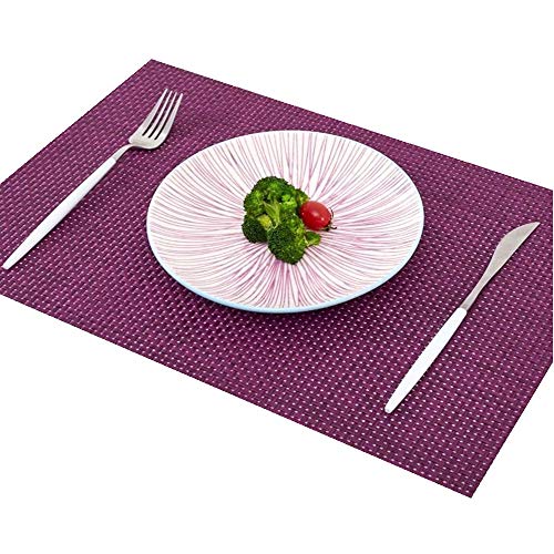 Addfun®Tischsets, Prämie Waschbar Hoch Qualität rutschfest Isolierung PVC Tischsets für Esstisch(Lila, 4er Set) von Addfun