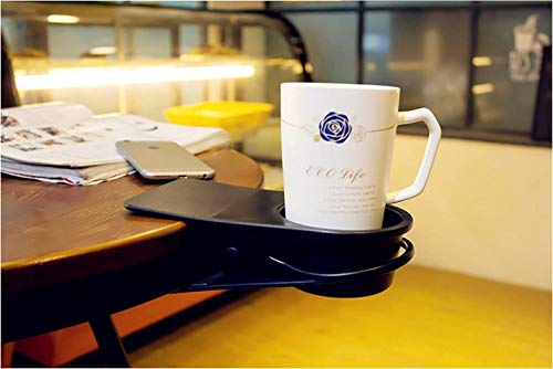 Addfun®Trinken Tasse Halter Clip,Bunt Beweglich Schreibtisch Seite Lagerung Halter für Zuhause Büro Schreibtisch Benutzen(Schwarz) von Addfun