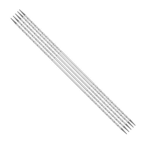 Addi AD1702020-02.00 Doppelt-Spitz Nadeln, Silber, 20cm, 2mm, 5 Count von Addi