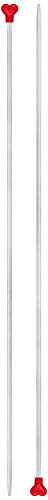 Addi AD2007020-3.00 Jackenstricknadeln, Perlgrau/Rot, 20 cm x 3 mm von Addi