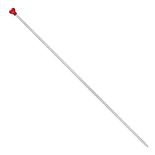 Addi AD2007040-4.00 Jackenstricknadeln, Perlgrau/Rot, 40 cm x 4 mm von Addi
