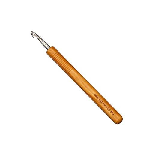 Addi Nature Häkelnadeln - Olivenholz 8 mm, 15 cm, Braun und Silber von Addi