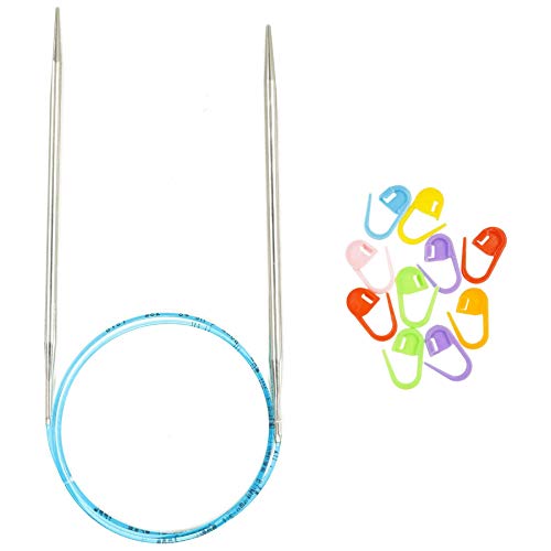 Addi Bundle: Turbo Rocket 119 cm (120 cm) Rundstricknadeln + 10 artsiga Crafts Maschenmarkierer, Nickel, Size-US-1-(2.50mm) von Addi