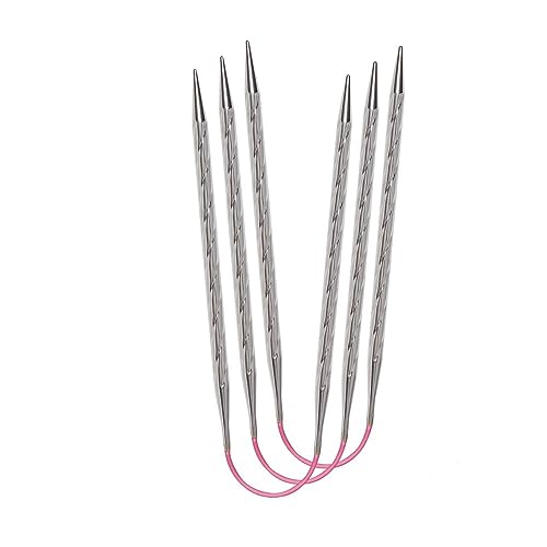 Addi - Addi CraSyTrio Unicorn Lang (30cm, 3.50mm) Doppelt Spitz Stricken Nadeln - 3 Nadeln, Rosa/Silber von Addi